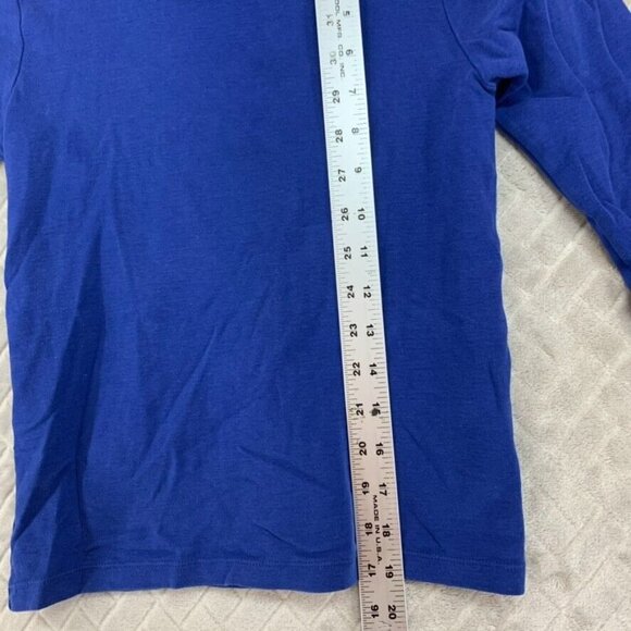 UNIQLO Kids 9/10 T Shirt Blue Long Sleeve Turtle Neck Fitted Base Layer - Picture 13 of 16